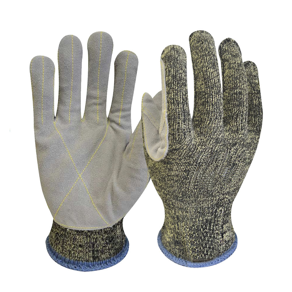 Aramid coated steel wire leather gloves